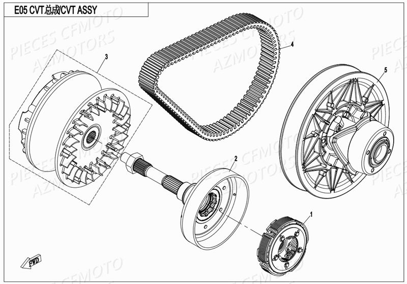 CVT CFMOTO ZFORCE 800 T1