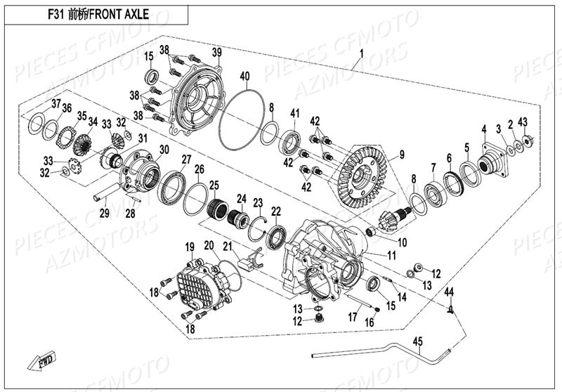 PONT AVANT CFMOTO ZFORCE 800 T1