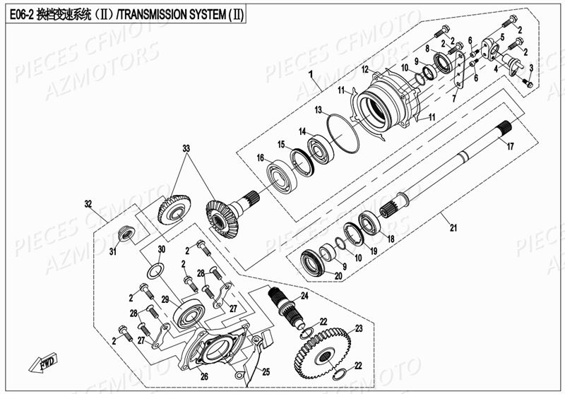 Transmission 2 CFMOTO Pièces Origine CFMOTO ZFORCE 800 T1 (2019)