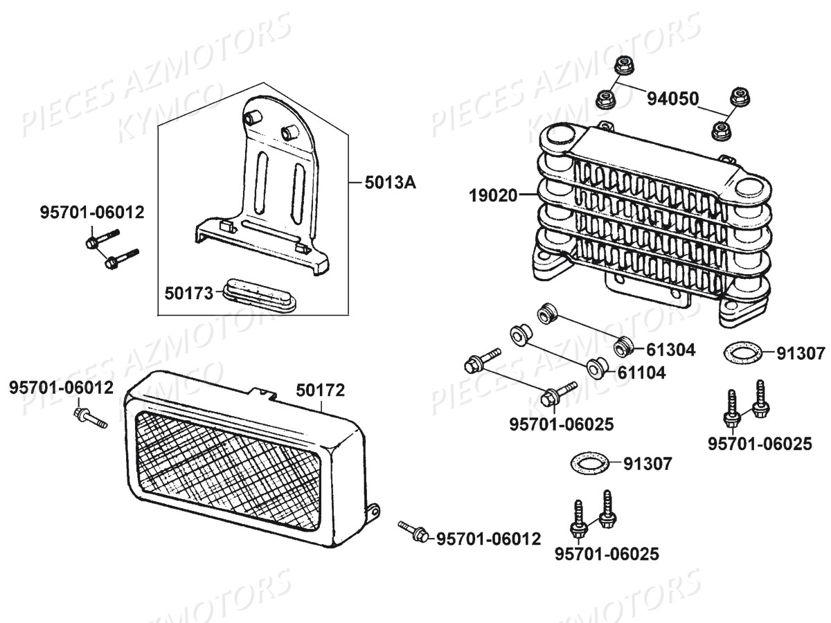 Radiateur D Huile KYMCO Pièces KYMCO ZING 125 4T EURO 1 (RF25AA)