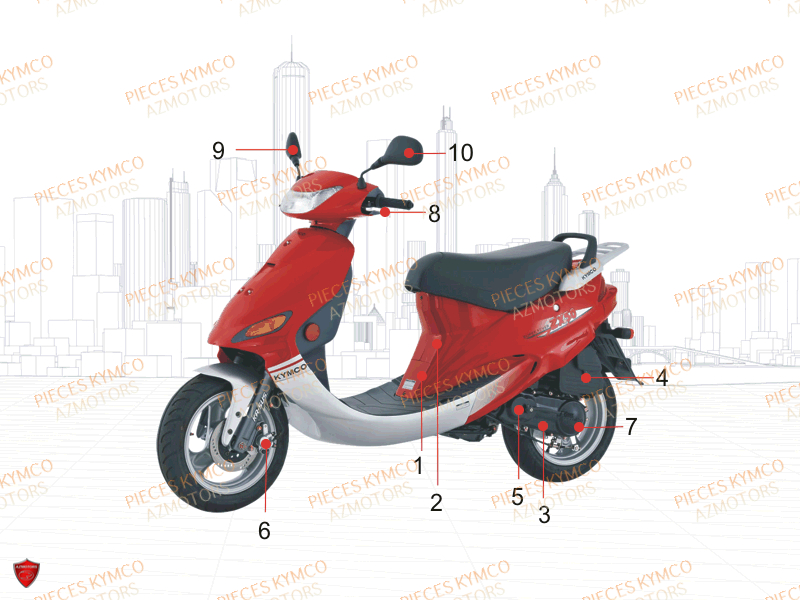 BATTERIE YTX4L-BS YUASA (ORIGINE) KYMCO pour 1.CONSOMMABLES de ZX12-50-2T