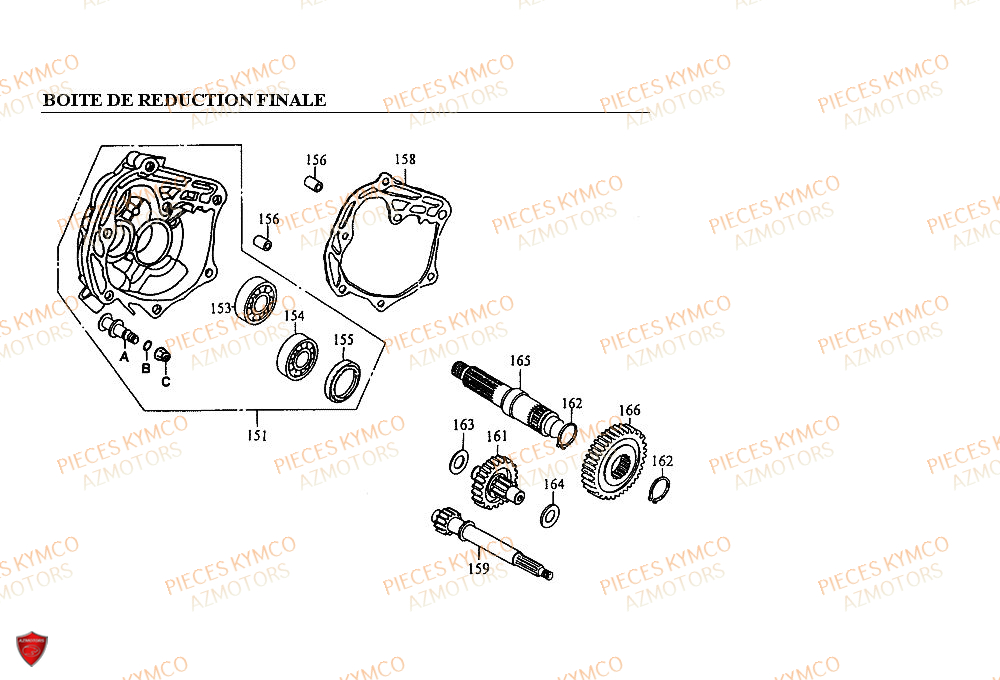 Carter De Boite KYMCO Pieces ZX12 - SUPER FEVER 50cc 2T (SC10AC/SC10AW)