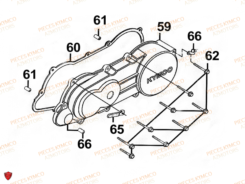 Carter De Transmission KYMCO Pieces ZX12 - SUPER FEVER 50cc 2T (SC10AC/SC10AW)