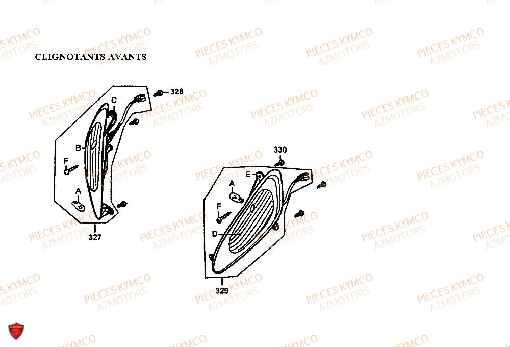 Clignotant Avant KYMCO Pieces ZX12 - SUPER FEVER 50cc 2T (SC10AC/SC10AW)