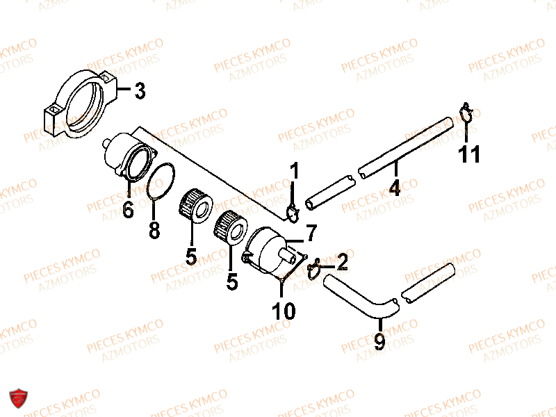 Depollution KYMCO Pieces ZX12 - SUPER FEVER 50cc 2T (SC10AC/SC10AW)