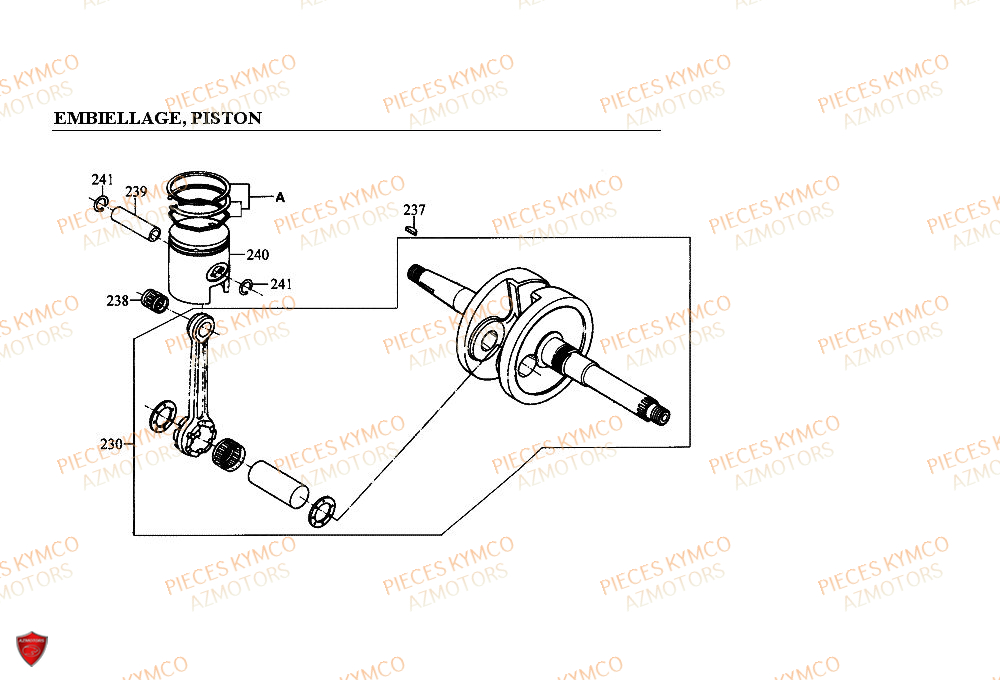 Embiellage KYMCO Pieces ZX12 - SUPER FEVER 50cc 2T (SC10AC/SC10AW)