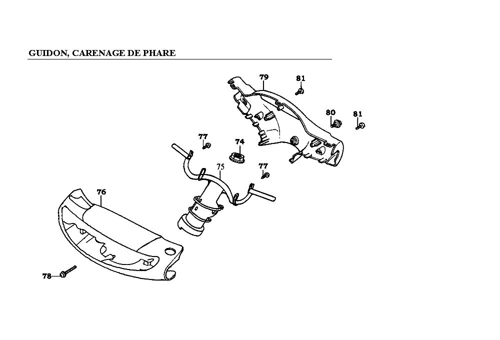 GUIDON   CARENAGE DE PHARE AZMOTORS ZX12 50 2T