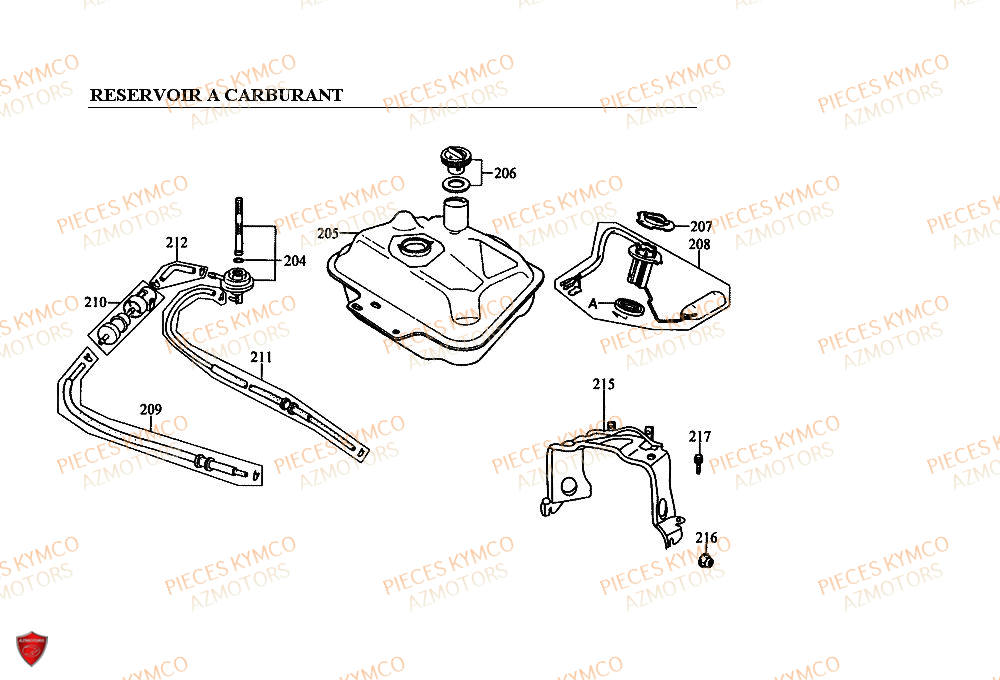 Reservoir KYMCO Pieces ZX12 - SUPER FEVER 50cc 2T (SC10AC/SC10AW)