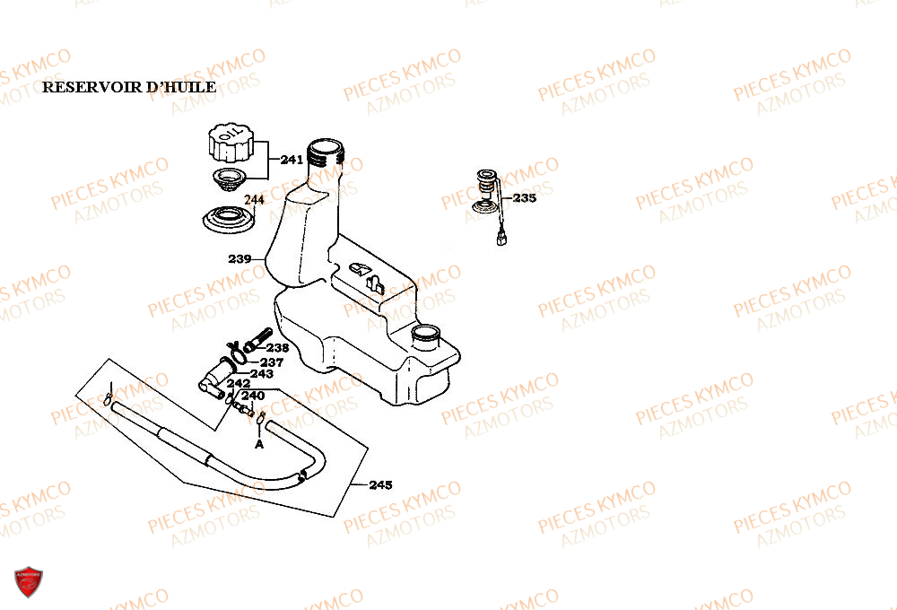 Reservoir D Huile KYMCO Pieces ZX12 - SUPER FEVER 50cc 2T (SC10AC/SC10AW)