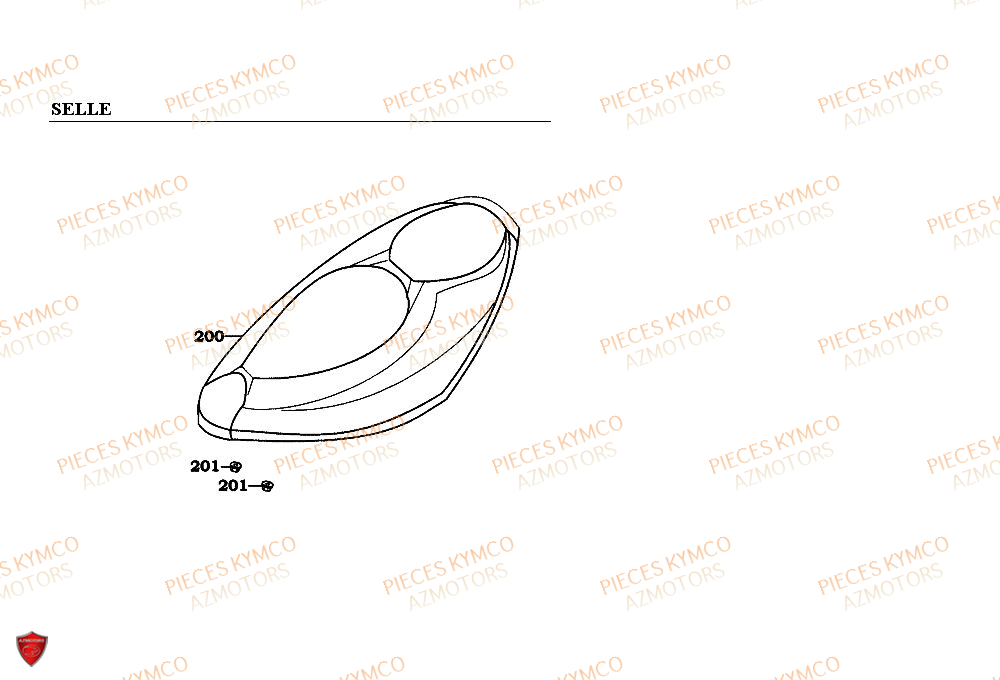 Selle KYMCO Pieces ZX12 - SUPER FEVER 50cc 2T (SC10AC/SC10AW)