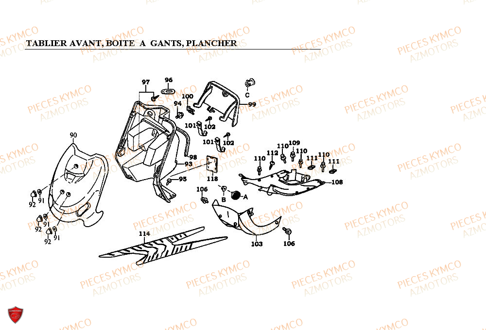 TABLIER AVANT pour ZX12-50-2T