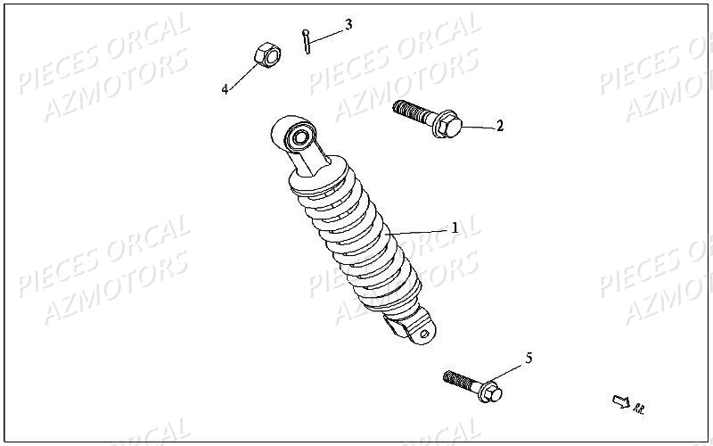 Amortisseur Isca ORCAL Pièces Orcal ISCA 2 50cc 2 temps