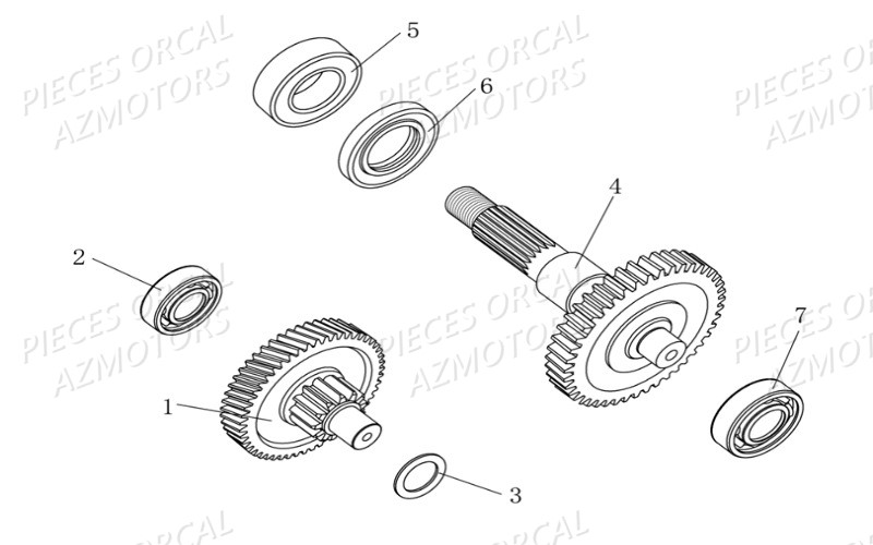 Pignon Transmission Isca ORCAL Pièces Orcal ISCA 2 50cc 2 temps