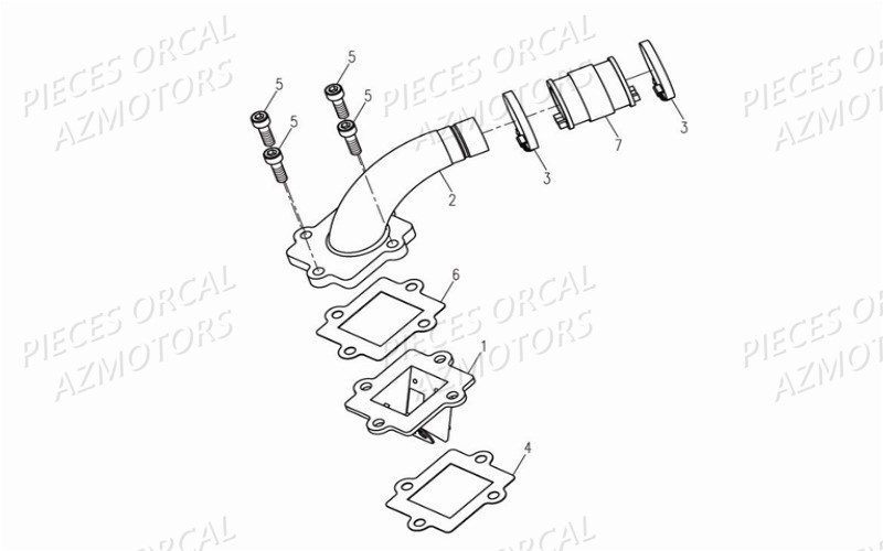 Pipe Admission Isca ORCAL Pièces Orcal ISCA 2 50cc 2 temps