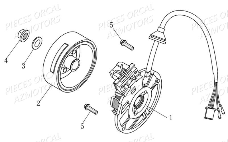 Stator Rotor Isca ORCAL Pièces Orcal ISCA 2 50cc 2 temps